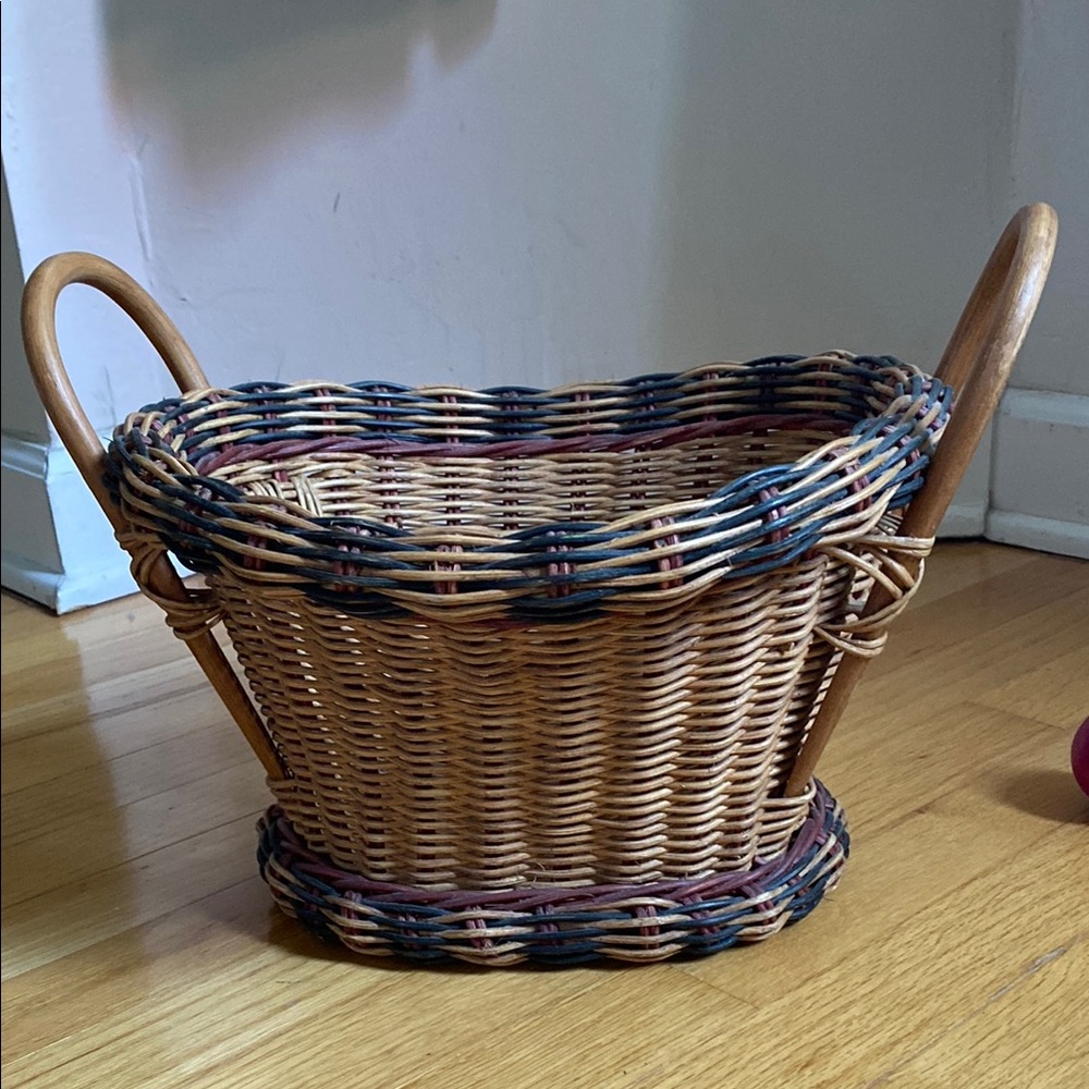 Multicolor Woven Basket with Handles